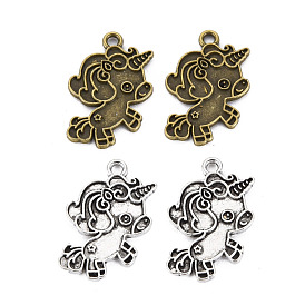 Сплавочные сеттинги для кулона, тибетский стиль, без кадмия и без свинца, единорог