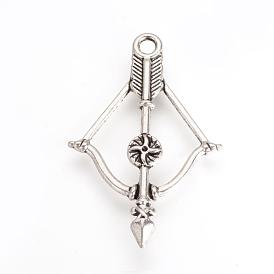 Pendentifs en alliage de style tibétain, arc et la flèche, sans cadmium et sans plomb