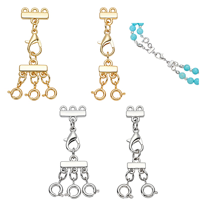 4шт. латунный удлинитель цепи, с латунными весной кольцевых застежками