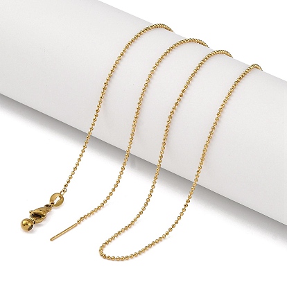 Ion plaing(ip) 304 ожерелья из нержавеющей стали с шариковыми цепочками, регулируемые слайдерные ожерелья для женщин