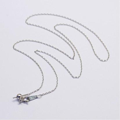 925 Sterling Silver Cable Chain Necklace Making, Beaded Necklaces