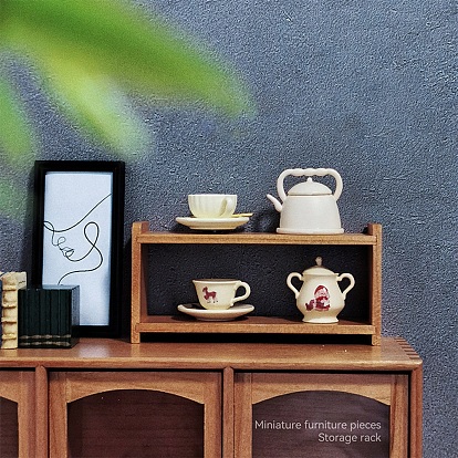 Деревянная витрина, аксессуары для кукольного домика с микро-ландшафтом, притворяясь опорными украшениями