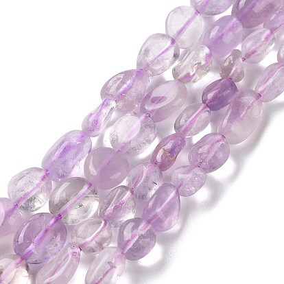 Нити бусин из натурального лавандового аметиста, самородки, упавший камень