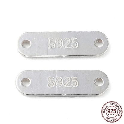 925 Sterling Silver Connector Charms, Oval Links with 925 Stamp