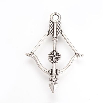 Pendentifs en alliage de style tibétain, arc et la flèche, sans cadmium et sans plomb