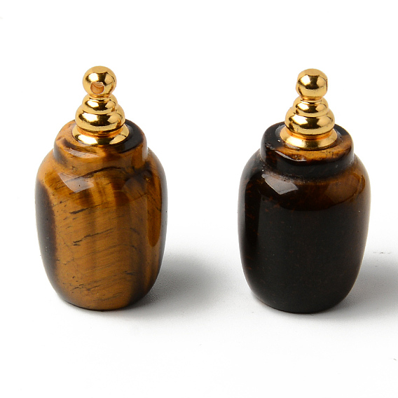 Подвески флакона духов из натурального камня, с латунной фурнитурой 