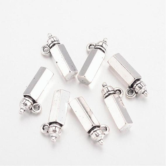 Тибетский сплав стиль подвески рожок, без кадмия и без свинца, 18x8x5 мм, отверстие : 1.5 мм