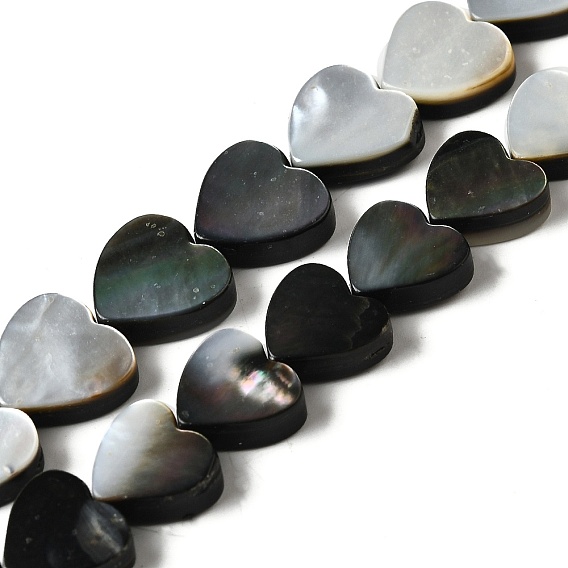 Натуральный черный оболочки губ бисер нитей, сердце