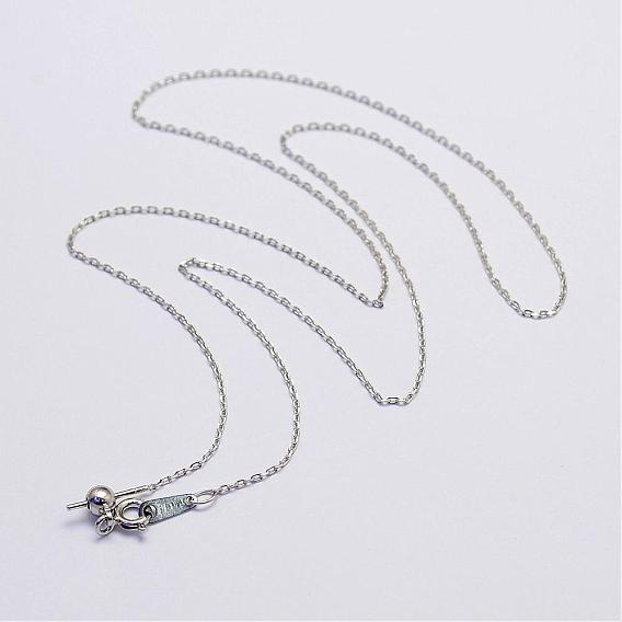 925 Sterling Silver Cable Chain Necklace Making, Beaded Necklaces
