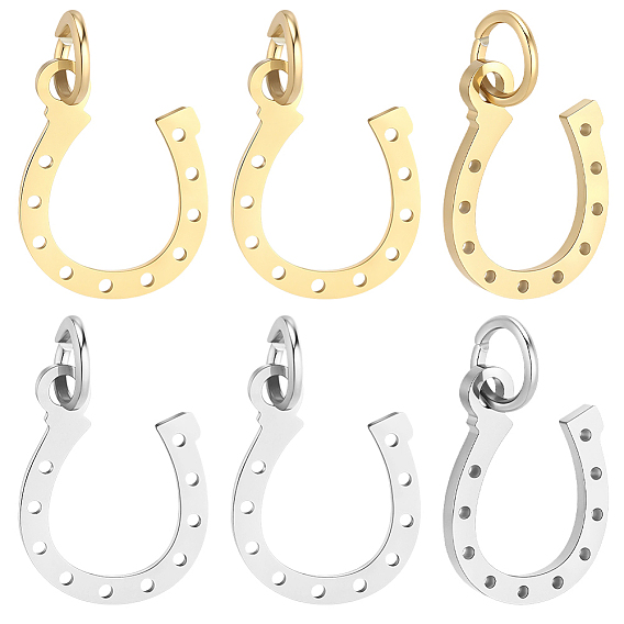 30Pcs 304 Stainless Steel Charms, Horseshoe