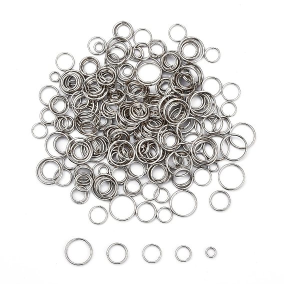 Iron Double Split Rings, Double Loops Jump Rings, Mixed Size, 4~10mm