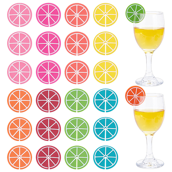 8шт. оранжевые силиконовые подвески для бокалов, бокал маркер