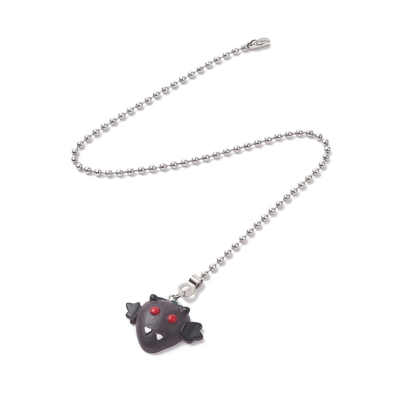 Удлинители цепи потолочного вентилятора из смолы, кулон с призраком хэллоуина, с 304 из нержавеющей стальной шарик цепочки