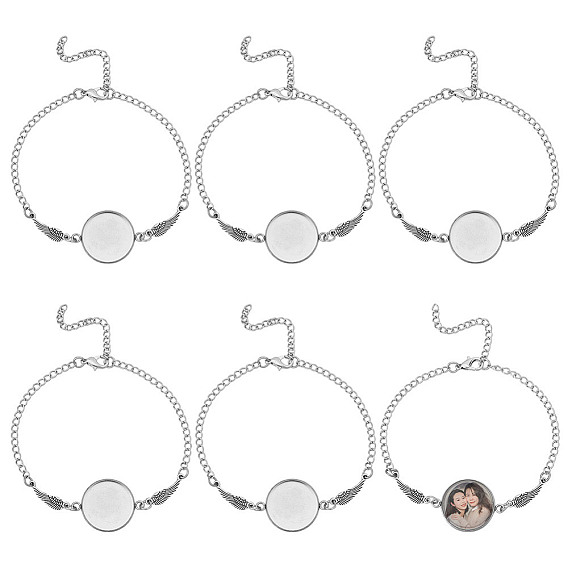 Сделай сам 304 наборы для изготовления цепей из нержавеющей стали, со стеклянными кабошонами и алюминиевой термотрансферной заготовкой