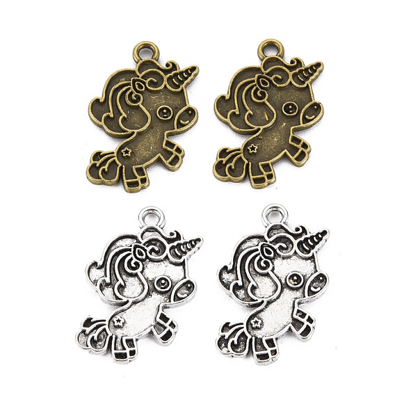 Сплавочные сеттинги для кулона, тибетский стиль, без кадмия и без свинца, единорог