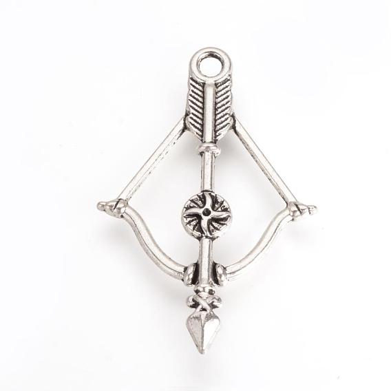 Pendentifs en alliage de style tibétain, arc et la flèche, sans cadmium et sans plomb