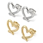304 Stainless Steel Stud Earrings, Hollow Heart Shape