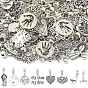 80Pcs 8 Style Alloy European Dangle Charms, Mixed Shapes, Mother's Day