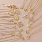 Ожерелья с подвесками Ocean Summer из латуни с прозрачными кубическими цирконами и паве, золотые