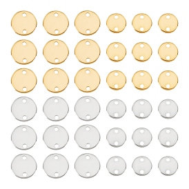 80шт 4 стили 201 подвески из нержавеющей стали, плоско-круглые