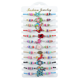 Colorful Animal Knitted Bracelet for Girls' Party with Butterfly, Elephant and Turtle.