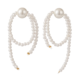 Boucles d'oreilles pendantes à pampilles rondes en perles de coquillage, 304 Boucles d'oreilles longues en fil d'acier inoxydable pour femmes