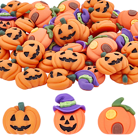 55 шт. 3 стили тыквенные кабошоны из смолы, для Хэллоуина