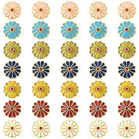 35 шт 7 цвета сплава эмалевые бусины, золотые, цветок