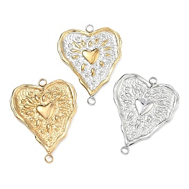 304 подвески-сердечки из текстурированной нержавеющей стали, ионное покрытие (ip)