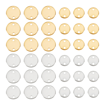 80шт 4 стили 201 подвески из нержавеющей стали, плоско-круглые