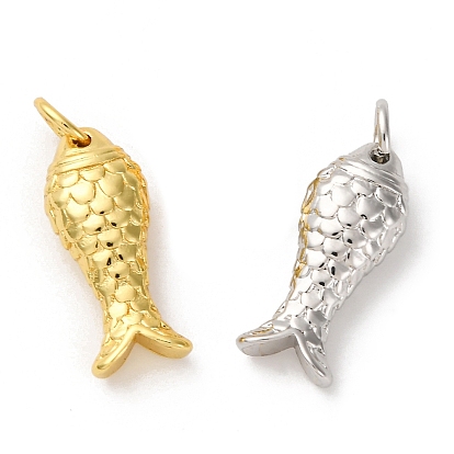 Латунные подвески, рыба, стойки покрытие, долговечный, без кадмия и без свинца, с целью перехода в кольце