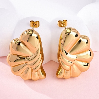 Женские серьги-гвоздики с цветком 304 из нержавеющей стали, слева и справа