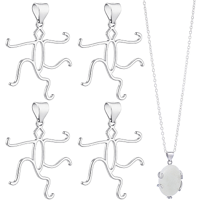 4Configuración de cabujón colgante de latón de piezas, humano, con 5 puntas de garra