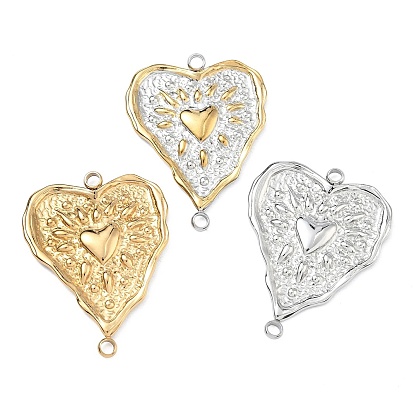 304 подвески-сердечки из текстурированной нержавеющей стали, ионное покрытие (ip)