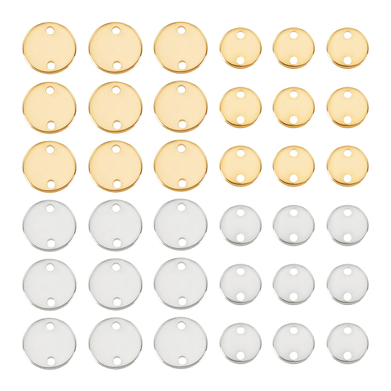80шт 4 стили 201 подвески из нержавеющей стали, плоско-круглые