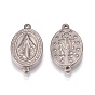 304 Stainless Steel Links Connectors, Oval with Jesus, for Easter