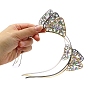 Cat Ear Alloy Crystal AB Rhinestone Head Band, Hair Accessories for Women and Girls