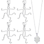 4Pcs Brass Pendant Cabochon Settings, Human, with 5 Claw Prongs