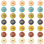 35pcs 7 perles d'émail en alliage de couleurs, or, fleur