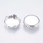 304 Stainless Steel Lace Edge Bezel Cups, Cabochon Settings, Flat Round