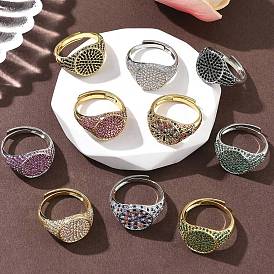 Манжеты из латуни с микро паве кубический цирконий для женщин, круглые, без кадмия и без свинца, стойки покрытие