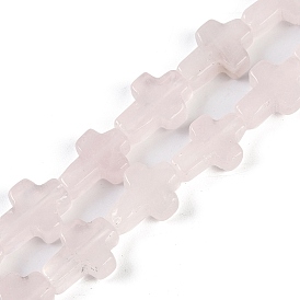 Natural Rose Quartz Beads Strands, Cross