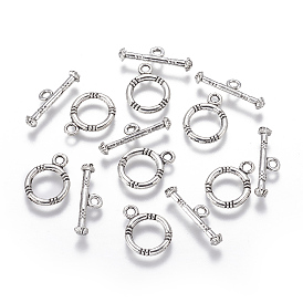 Застежка из легкого кольца, Кольцо: 16x12x2 mm, отверстия: 2 мм, бар: 20x7x2 мм, отверстие : 2 мм