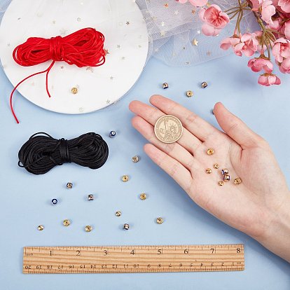 SUNNYCLUE DIY Evil Eye Bracelets Making Kits, include Iron Grade B Rhinestone & Brass Spacer Beads, Alloy Enamel Beads and Nylon Thread