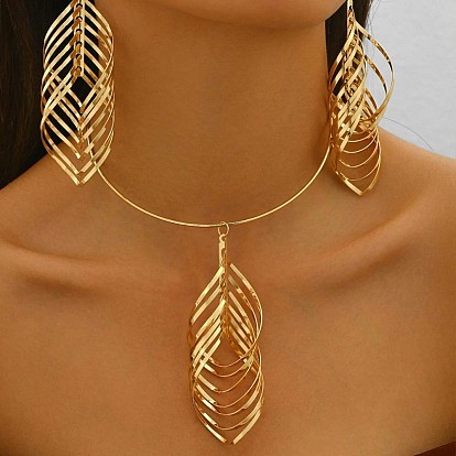 Комплекты из чокеров и висячих серег из сплава листьев