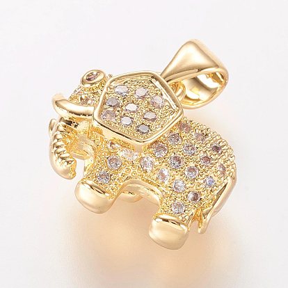 Латунные микро проложить кубического циркония подвески, Слон прелести