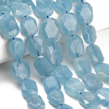 Естественно аквамарин окончил бисер пряди, прямоугольные, граненые