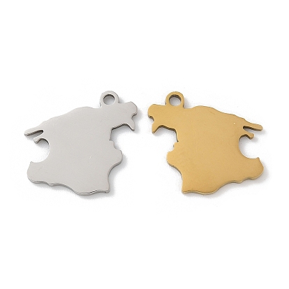 201 подвески из нержавеющей стали, очарование карты, лазерная резка, ионное покрытие (ip)