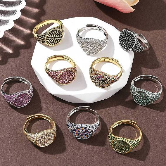 Манжеты из латуни с микро паве кубический цирконий для женщин, круглые, без кадмия и без свинца, стойки покрытие