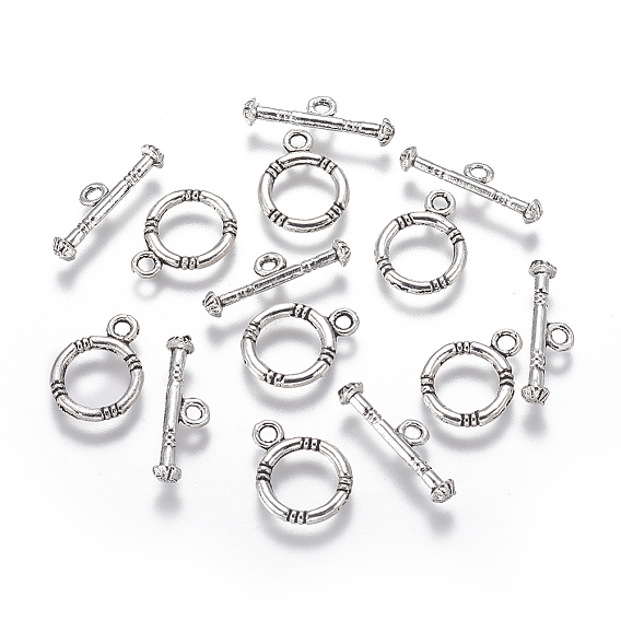 Застежка из легкого кольца, Кольцо: 16x12x2 mm, отверстия: 2 мм, бар: 20x7x2 мм, отверстие : 2 мм